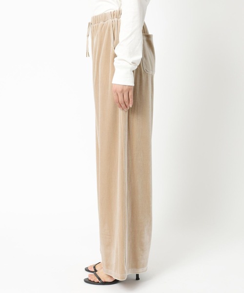 BARNYARDSTORM（バンヤードストーム）の「BARNYARDSTORM / ベロアワイドパンツ【WEB限定】マシンウォッシャブル（スウェットパンツ・レディース・ブラック/ピンク/チャコール/ベージュ/ライトイエロー・FREE）」の11枚目の写真