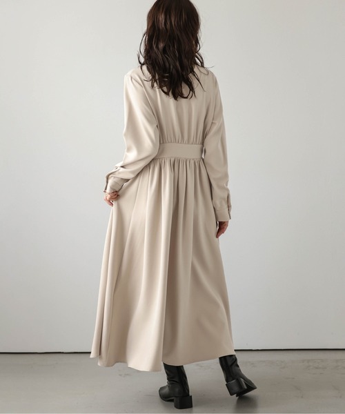 La-gemme(ラジェム)の「ウエストシェイプワンピース(ワンピース・レディース・ベージュ/ブラック/グレー系その他/コーラル・L/M)」の14枚目の写真