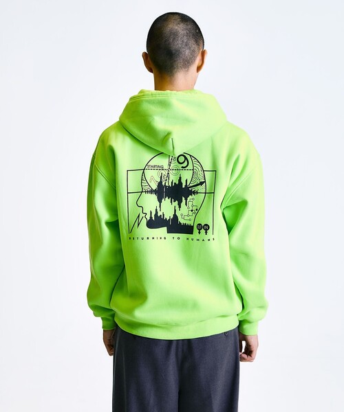 City Ambient Products（シティアンビエントプロダクツ）の「City Ambient Products: スプレープリント グラフィック プリント パーカー（パーカー・メンズ・ホワイト/ライトグリーン/ブラック/グレー・LARGE/SMALL/MEDIUM）」の6枚目の写真