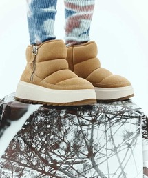 ASH アッシュ ショートブーツ スエード　ベージュ　ボア ダイアナ DIANA リッチリボンつきショートブーツ （ダーク