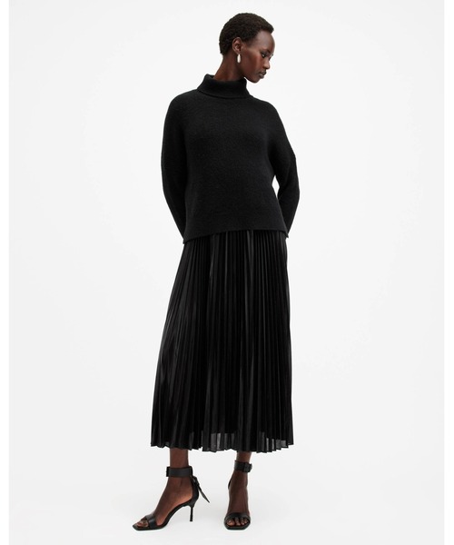 ALLSAINTS(オールセインツ)の「SPARK 2-IN-1 PLEATED MAXI DRESS | SPARK 2-IN-1 プリーツ マキシ ドレス・ワンピース(ワンピース・レディース・ブラック・XS/S/M/L)」の5枚目の写真