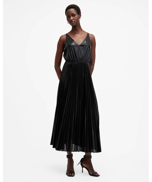 ALLSAINTS(オールセインツ)の「SPARK 2-IN-1 PLEATED MAXI DRESS | SPARK 2-IN-1 プリーツ マキシ ドレス・ワンピース(ワンピース・レディース・ブラック・XS/S/M/L)」の7枚目の写真