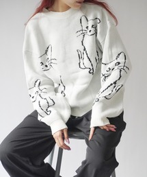 Port | 【 antique andico / アンティーク アンディコ 】 グラフィック キャット デザイン ニット #_(ニット/セーター)