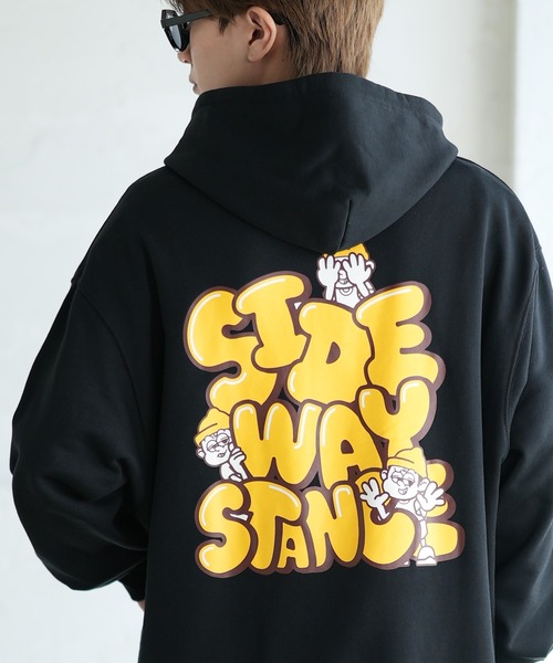 SIDEWAY STANCE（サイドウェイスタンス）の「【SIDEWAY STANCE】オリジナルプリント スウェット パーカー（パーカー・メンズ・ネイビー系/ライトグレー系1/ブラック系2/ネイビー系2/ライトグレー系3/ブラック系4/ブラック/ネイビー系3/ネイビー系4/ネイビー/ブラック系/ライトグレー系4/ライトグレー/ライトグレー系/ブラック系1/ネイビー系1/ライトグレー系2/ブラック系3/ブラック系5/ブラック系6/ライトグレー系5/グレー系6/ネイビー系5/ネイビー系6・SMALL/MEDIUM/LARGE/X-LARGE）」の5枚目の写真