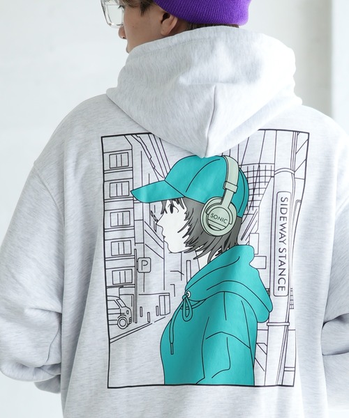 SIDEWAY STANCE（サイドウェイスタンス）の「【SIDEWAY STANCE】オリジナルプリント スウェット パーカー（パーカー・メンズ・ネイビー系/ライトグレー系1/ブラック系2/ネイビー系2/ライトグレー系3/ブラック系4/ブラック/ネイビー系3/ネイビー系4/ネイビー/ブラック系/ライトグレー系4/ライトグレー/ライトグレー系/ブラック系1/ネイビー系1/ライトグレー系2/ブラック系3/ブラック系5/ブラック系6/ライトグレー系5/グレー系6/ネイビー系5/ネイビー系6・SMALL/MEDIUM/LARGE/X-LARGE）」の10枚目の写真