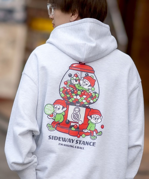 SIDEWAY STANCE（サイドウェイスタンス）の「【SIDEWAY STANCE】オリジナルプリント スウェット パーカー（パーカー・メンズ・ネイビー系/ライトグレー系1/ブラック系2/ネイビー系2/ライトグレー系3/ブラック系4/ブラック/ネイビー系3/ネイビー系4/ネイビー/ブラック系/ライトグレー系4/ライトグレー/ライトグレー系/ブラック系1/ネイビー系1/ライトグレー系2/ブラック系3/ブラック系5/ブラック系6/ライトグレー系5/グレー系6/ネイビー系5/ネイビー系6・SMALL/MEDIUM/LARGE/X-LARGE）」の15枚目の写真