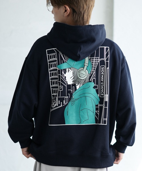 SIDEWAY STANCE（サイドウェイスタンス）の「【SIDEWAY STANCE】オリジナルプリント スウェット パーカー（パーカー・メンズ・ネイビー系/ライトグレー系1/ブラック系2/ネイビー系2/ライトグレー系3/ブラック系4/ブラック/ネイビー系3/ネイビー系4/ネイビー/ブラック系/ライトグレー系4/ライトグレー/ライトグレー系/ブラック系1/ネイビー系1/ライトグレー系2/ブラック系3/ブラック系5/ブラック系6/ライトグレー系5/グレー系6/ネイビー系5/ネイビー系6・SMALL/MEDIUM/LARGE/X-LARGE）」の18枚目の写真