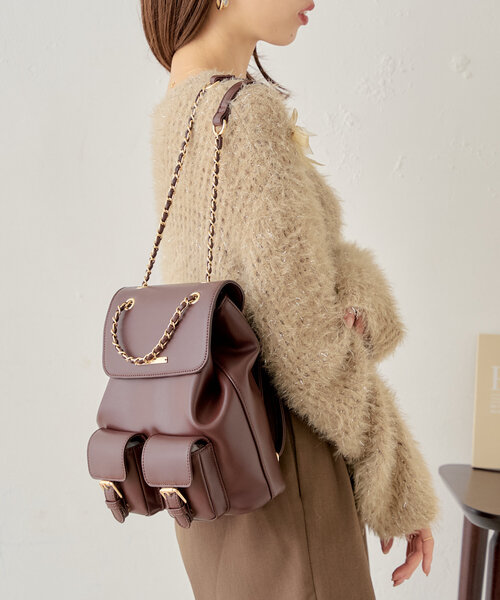 Chico（チコ）の「【500mlペットボトル収納可】2ポケットバックパック（バックパック/リュック・レディース・ブラック/ブラウン/アイボリー・FREE）」の17枚目の写真