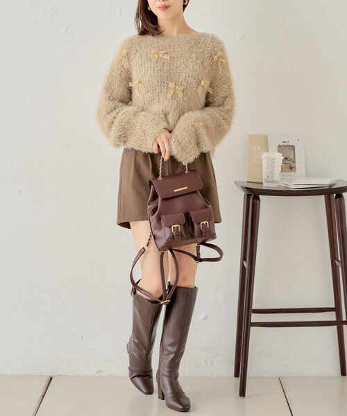 Chico（チコ）の「【500mlペットボトル収納可】2ポケットバックパック（バックパック/リュック・レディース・ブラック/ブラウン/アイボリー・FREE）」の19枚目の写真