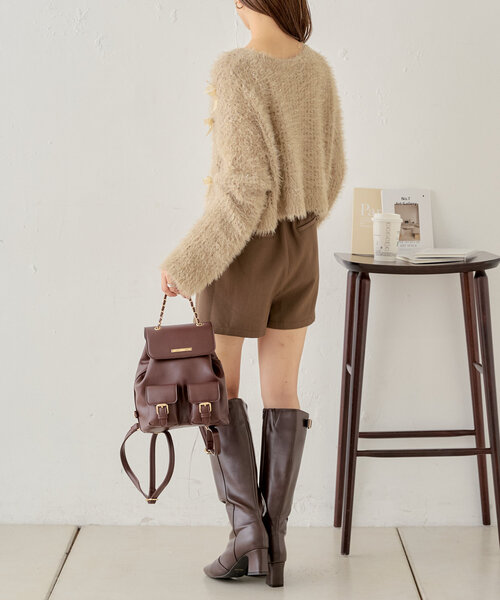 Chico（チコ）の「【500mlペットボトル収納可】2ポケットバックパック（バックパック/リュック・レディース・ブラック/ブラウン/アイボリー・FREE）」の21枚目の写真