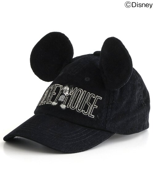 Disney(ディズニー)の「NET別注 ディズニーキャラクター MICKEY耳キャップ(キャップ・キッズ・チェック/ストライプ/ブラック・54/58/50)」の2枚目の写真