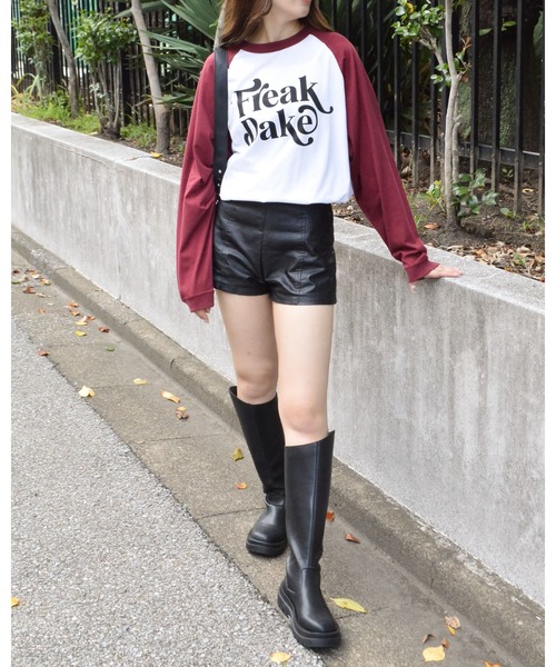 RGY(アールジーワイ)の「【RGY】FREAK DAKE ラグランロンT(CP)(Tシャツ/カットソー・レディース・ネイビー/バーガンディー/ブラック・MEDIUM/X-LARGE/LARGE)」の17枚目の写真