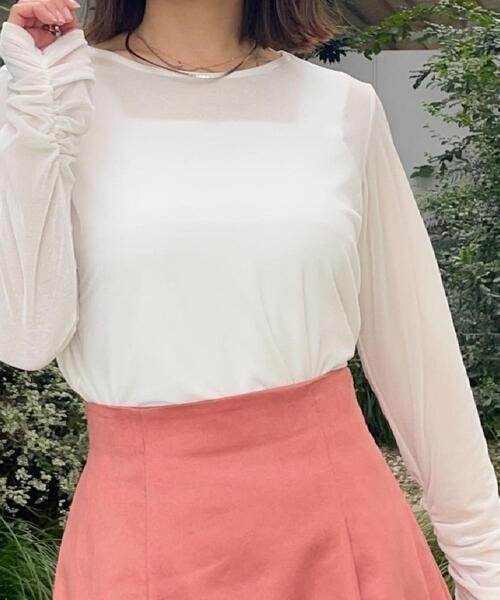 COUP DE CHANCE（クードシャンス）の「【洗える／日本製】ベロア調プルオーバージャージ（Tシャツ/カットソー・レディース・ホワイト/ブラック・36/38/40/34）」の3枚目の写真