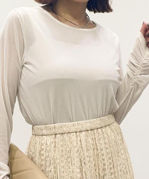 COUP DE CHANCE（クードシャンス）の「【洗える／日本製】ベロア調プルオーバージャージ（Tシャツ/カットソー・レディース・ホワイト/ブラック・36/38/40/34）」の7枚目の写真