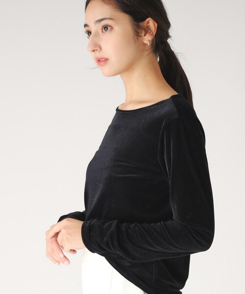 COUP DE CHANCE（クードシャンス）の「【洗える／日本製】ベロア調プルオーバージャージ（Tシャツ/カットソー・レディース・ホワイト/ブラック・36/38/40/34）」の11枚目の写真