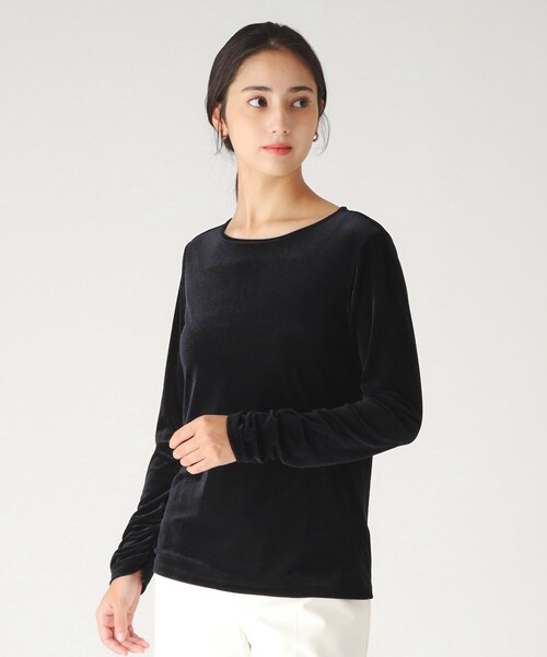 COUP DE CHANCE（クードシャンス）の「【洗える／日本製】ベロア調プルオーバージャージ（Tシャツ/カットソー・レディース・ホワイト/ブラック・36/38/40/34）」の15枚目の写真