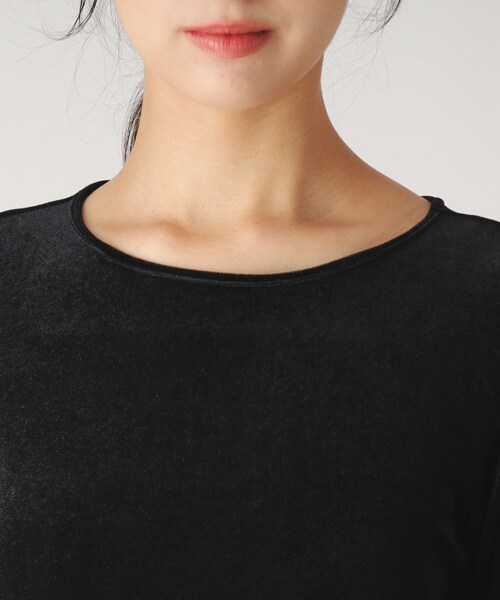 COUP DE CHANCE（クードシャンス）の「【洗える／日本製】ベロア調プルオーバージャージ（Tシャツ/カットソー・レディース・ホワイト/ブラック・36/38/40/34）」の18枚目の写真