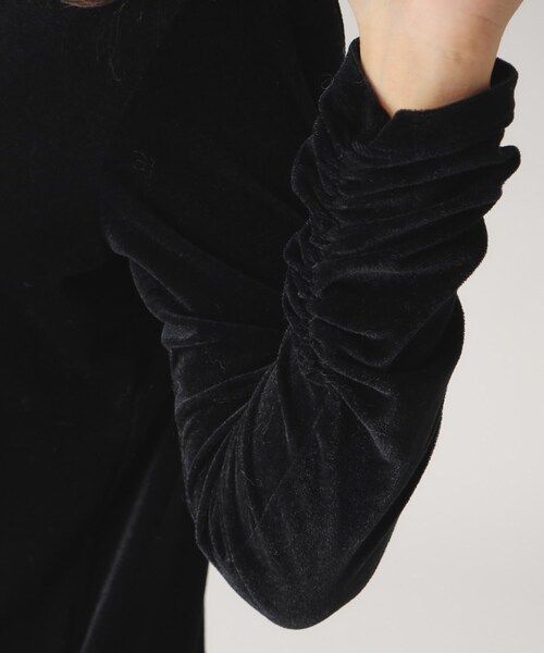 COUP DE CHANCE（クードシャンス）の「【洗える／日本製】ベロア調プルオーバージャージ（Tシャツ/カットソー・レディース・ホワイト/ブラック・36/38/40/34）」の19枚目の写真