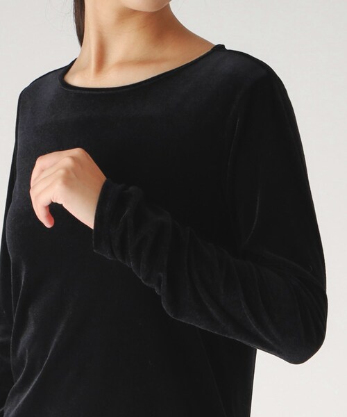 COUP DE CHANCE（クードシャンス）の「【洗える／日本製】ベロア調プルオーバージャージ（Tシャツ/カットソー・レディース・ホワイト/ブラック・36/38/40/34）」の20枚目の写真