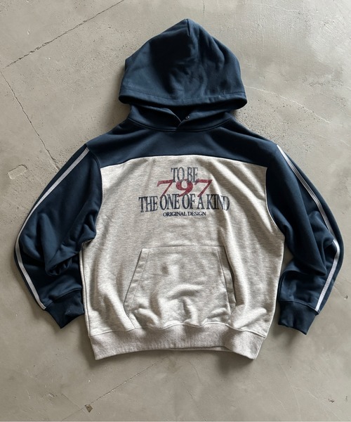 sedacle(セダクル)の「配色切り替えパーカー(パーカー・メンズ・ブラウン/ボルドー/ネイビー/チャコールグレー・SMALL/MEDIUM/LARGE)」の5枚目の写真