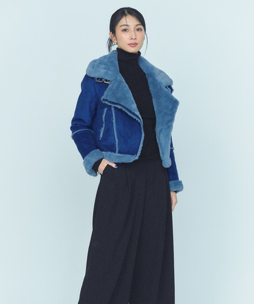 BLUE×PALANG（ブルーパラン）の「FUR BOA JACKET（ムートンコート・レディース・ライトブルー/グレー/ネイビー・FREE）」の20枚目の写真