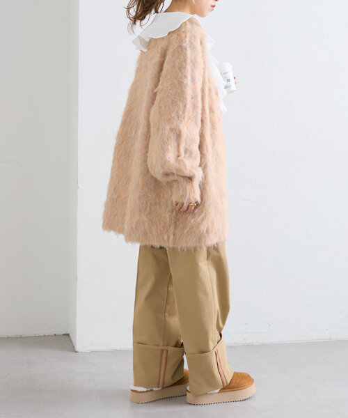 w closet(ダブルクローゼット)の「配色ステッチターンバックパンツ(その他パンツ・レディース・チャコールグレー/ピンク/ベージュ・FREE)」の6枚目の写真
