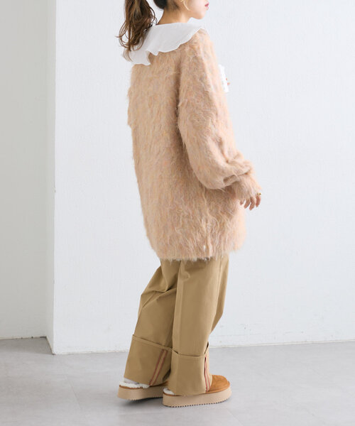w closet(ダブルクローゼット)の「配色ステッチターンバックパンツ(その他パンツ・レディース・チャコールグレー/ピンク/ベージュ・FREE)」の7枚目の写真