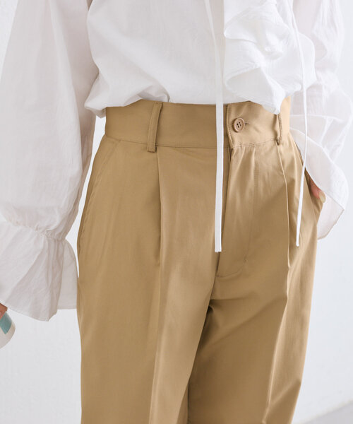 w closet(ダブルクローゼット)の「配色ステッチターンバックパンツ(その他パンツ・レディース・チャコールグレー/ピンク/ベージュ・FREE)」の9枚目の写真