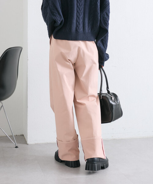 w closet(ダブルクローゼット)の「配色ステッチターンバックパンツ(その他パンツ・レディース・チャコールグレー/ピンク/ベージュ・FREE)」の15枚目の写真