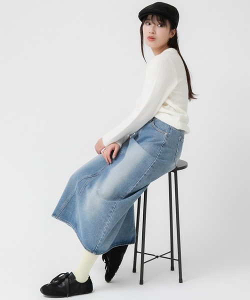 HEILIS(ヘイリス)の「【新色追加】クルーネックベーシッククロップドニットトップス / ブラウン チャコールグレー グレー ブラック 茶色 ウールブレンド ショート丈 ネイビー レッド グレー ピンク アイボリー オフホワイト ホワイトノームコア オフィスカジュアル クルーネック 短丈 赤ニット 韓国 無地 シンプル ベーシック オフィスカジュアル(ニット/セーター・レディース・ネイビー/レッド/グレー/ピンク/アイボリー/ブラウン/チャコールグレー・FREE)」の17枚目の写真