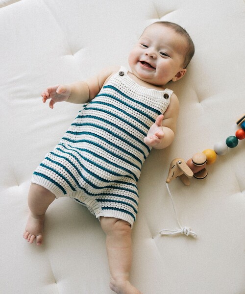 ベビー ニット ボーダー ロンパース 2025（70～80cm）（ロンパース）｜こども ビームス（コドモビームス）