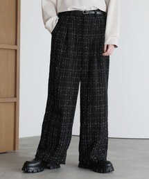 ETELIO | 2タックツイードワイドパンツ(その他パンツ)