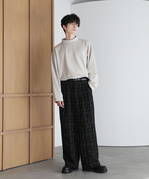 ETELIO（エテリオ）の「2タックツイードワイドパンツ（その他パンツ・メンズ・ホワイト/ブラック・S/M/L）」の7枚目の写真