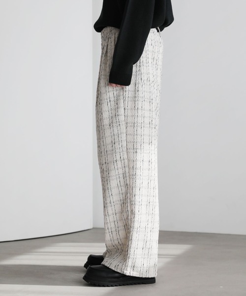 ETELIO（エテリオ）の「2タックツイードワイドパンツ（その他パンツ・メンズ・ホワイト/ブラック・S/M/L）」の12枚目の写真