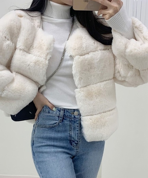 【セール】ノーカラーファーコート（ノーカラージャケット）｜GLAMOROUS JANE（グラマラスジェーン）