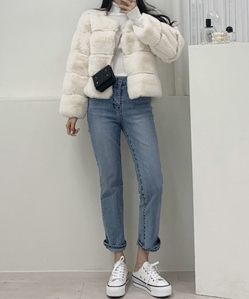 【セール】ノーカラーファーコート（ノーカラージャケット）｜GLAMOROUS JANE（グラマラスジェーン）