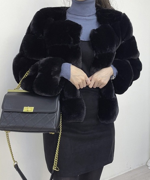 【セール】ノーカラーファーコート（ノーカラージャケット）｜GLAMOROUS JANE（グラマラスジェーン）