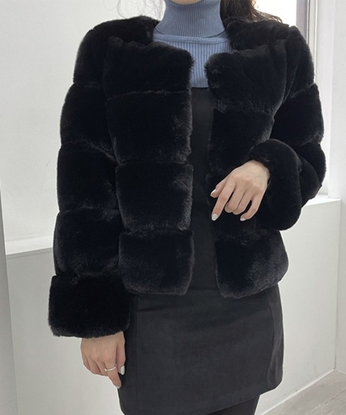 【セール】ノーカラーファーコート（ノーカラージャケット）｜GLAMOROUS JANE（グラマラスジェーン）