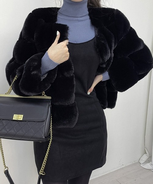 【セール】ノーカラーファーコート（ノーカラージャケット）｜GLAMOROUS JANE（グラマラスジェーン）