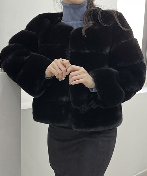 【セール】ノーカラーファーコート（ノーカラージャケット）｜GLAMOROUS JANE（グラマラスジェーン）