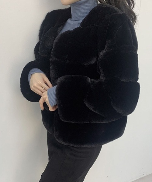 【セール】ノーカラーファーコート（ノーカラージャケット）｜GLAMOROUS JANE（グラマラスジェーン）