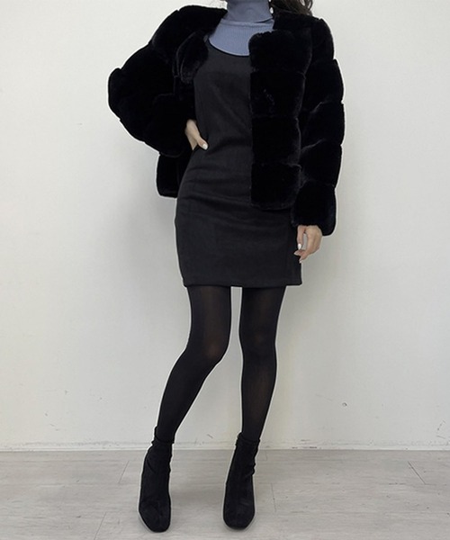 【セール】ノーカラーファーコート（ノーカラージャケット）｜GLAMOROUS JANE（グラマラスジェーン）