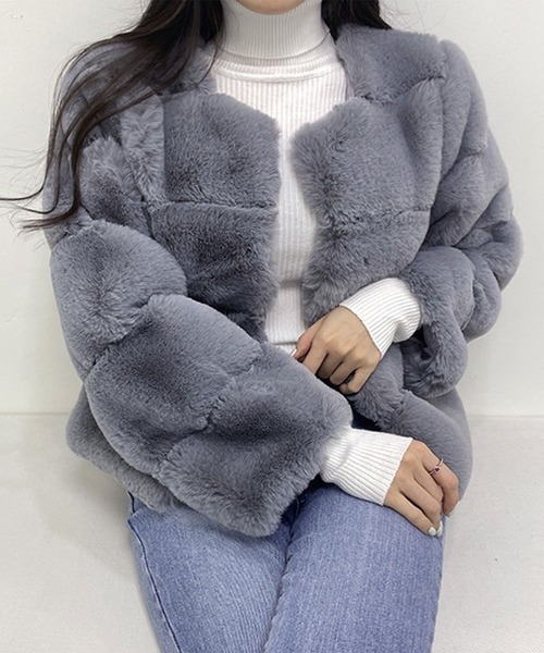 【セール】ノーカラーファーコート（ノーカラージャケット）｜GLAMOROUS JANE（グラマラスジェーン）