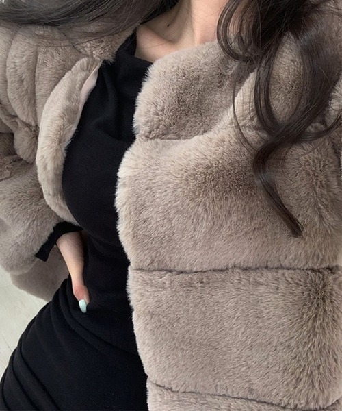 【セール】ノーカラーファーコート（ノーカラージャケット）｜GLAMOROUS JANE（グラマラスジェーン）