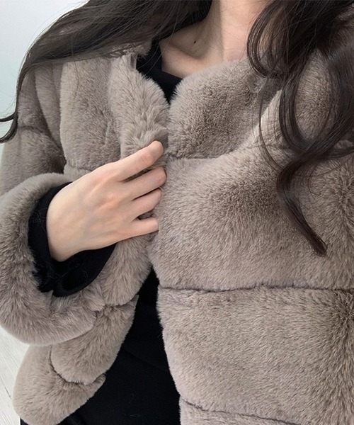 【セール】ノーカラーファーコート（ノーカラージャケット）｜GLAMOROUS JANE（グラマラスジェーン）