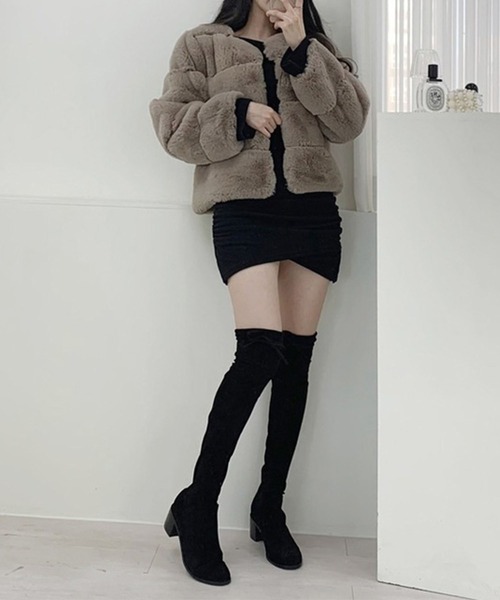 【セール】ノーカラーファーコート（ノーカラージャケット）｜GLAMOROUS JANE（グラマラスジェーン）