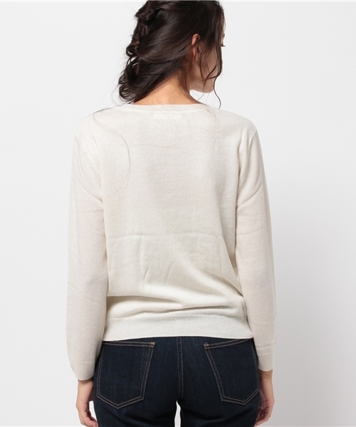 OUTLET（アウトレット）の「【DouDou】ウールカシミアラウンドネックP/O（ニット/セーター・レディース・オフホワイト・MEDIUM）」の4枚目の写真