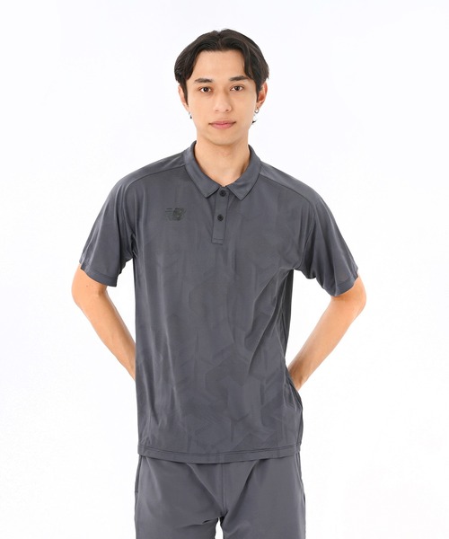 NEW BALANCE（ニューバランス）の「Black Out ジャガードメッシュニットポロシャツ（ポロシャツ・メンズ・ベージュ/ブラック/チャコールグレー・LARGE/MEDIUM/SMALL）」の3枚目の写真