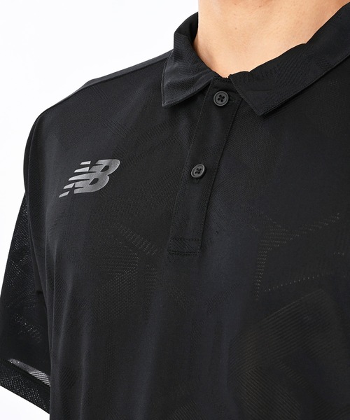 NEW BALANCE（ニューバランス）の「Black Out ジャガードメッシュニットポロシャツ（ポロシャツ・メンズ・ベージュ/ブラック/チャコールグレー・LARGE/MEDIUM/SMALL）」の6枚目の写真