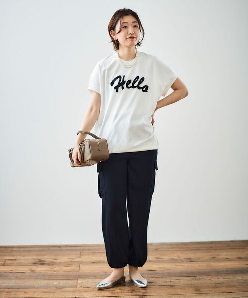 le.coeur blanc（ルクールブラン）の「《手洗い可能》テンセルカーゴパンツ（カーゴパンツ・レディース・ネイビー/カーキオリーブ・36/38）」の6枚目の写真